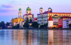 Passau,,Historical,Baroque,Old,Town,,Germany,,Reflecting,In,Inn,River