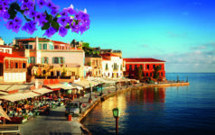 Bay,Of,Chania,At,Sunny,Summer,Day,,Crete,Greece,With